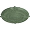 Ekena Millwork Attica Acanthus Leaf Ceiling Medallion (Canopies up to 4 5/8"), 53 1/2"OD x 3 1/2"P, Athenian Green CM53ATAGF - alternate 2